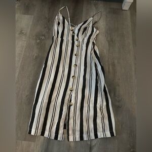 Black and White Striped Short Sundress